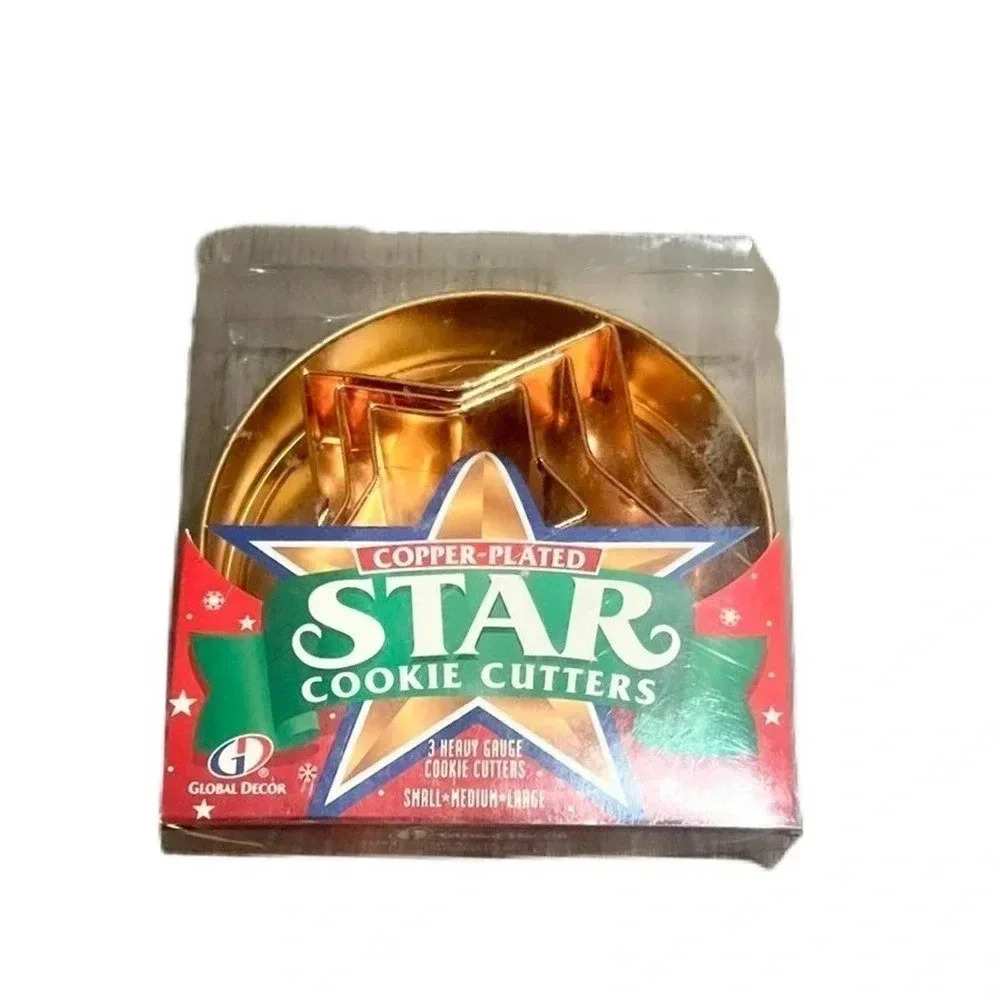 Global Decor Copper-Plated Star Cookie Cutter Set, 3 Piece Set